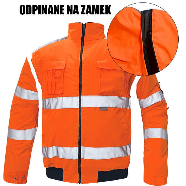 kurtka-pilotka-pomaranczowa-z-pasami-odblaskowymi