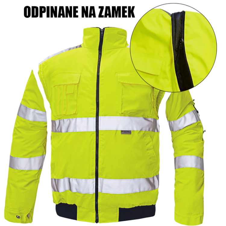 kurtka-pilotka-zolta-z-pasami-odblaskowymi